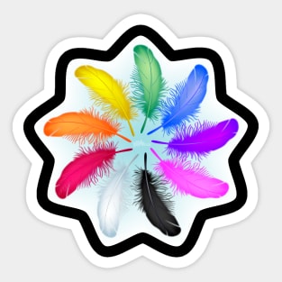 Feather Rainbow Sticker